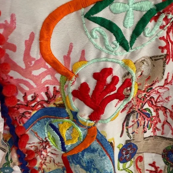 Colorful Women's Italian Antica Sartoria Art To Wear Blouse - Picture 5 of 13